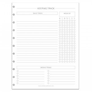 BetterNote Keeping Track Refill Pages for Discbound Notebook, Habit Tracker, Fits Disc TUL, Daily Weekly To Do, Happy Planner, ARC, Levenger Circa, Talia (Classic- 6 month, 11-Disc, 8.5"x11")