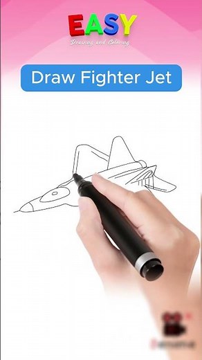 Simple Drawing: How to Draw a Fighter Jet for Kids