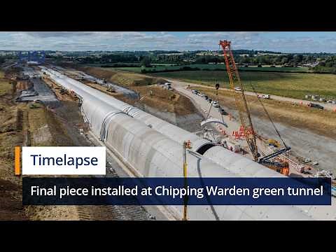 HS2 Timelapse | Final piece installed at Chipping Warden green tunnel