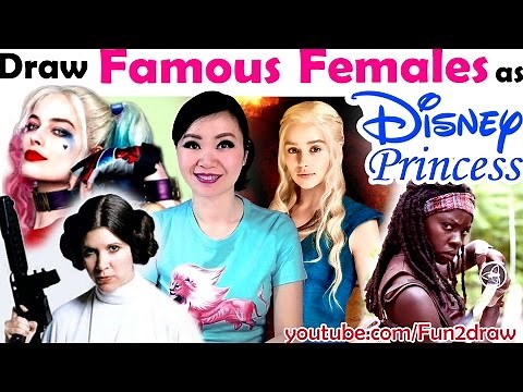 New art challenge: Drawing Top Female Characters as DISNEY PRINCESSES! | Mei Yu Reimagine Challenge