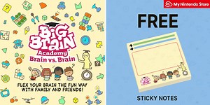 Pre-order Big Brain Academy: Brain vs. Brain on My Nintendo Store and receive free sticky notes!