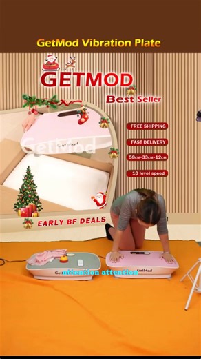 【Free Shipping】【BLACK FRIDAY DEAL】GETMOD Plus size Vibration Plates exercise equipment with LED Display, Brushless Motor for Smooth Operation, Bluetooth Speaker 10 Speed Levels Quiet Motor Home Gym stuff Exercise Machine for Full Body Wellness #1