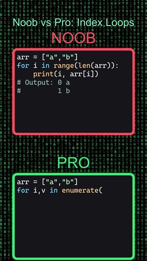 Noob vs Pro: enumerate()