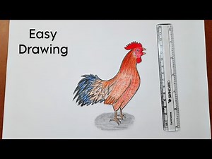 How To Draw Cock Step By Step || Easy Simple Draw Cock || Easy Cock Drawing || Easy Cock Drawing ||