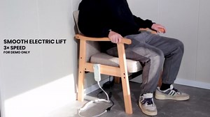 EasyVibe 22" Extra Wide Power Lift Chair for Elderly - Compact Solid Wood & Breathable Fabric Electric Sit to Stand Chair, Motorized Upright Armchair for Seniors, Supports 280 lbs, Beige