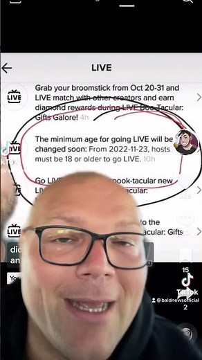 YOU HAVE TO BE 18 OR OLDER TO GO LIVE ON TIK TOK!!!