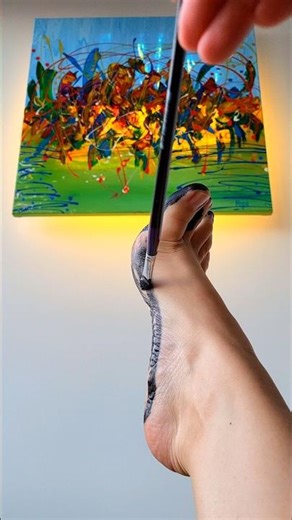 Creating Foot Art 🖤 Black Paint on My Sole