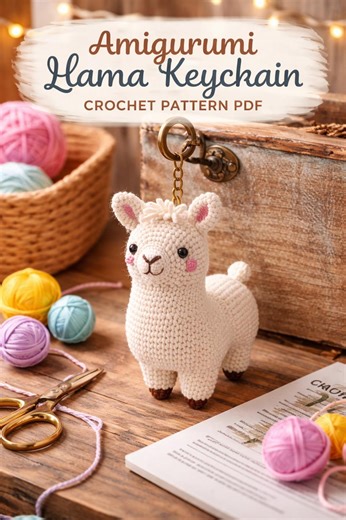 Amigurumi Llama Keychain Crochet Pattern PDF – Cute Mini Alpaca Bag Charm – Beginner Friendly Farm Animal Amigurumi - Etsy