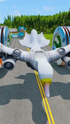 Funny Cars Go Down to Bollards Trap – BeamNG.Drive