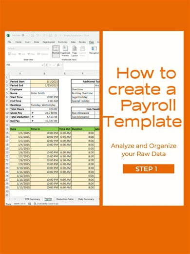 How to create Payroll Template Part 1 - Analyze and Organize your Raw Data Simplify your payroll! Learn how to make a payroll template in Excel step-by-step 💻📊 #excel #payroll #template #capcut #fyp #exceltips #exceltricks #exceltutorial