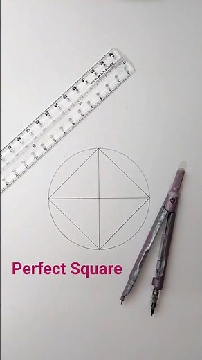 A perfect square with a compass and ruler #maths #geometry #square #compass #ruler #mathart