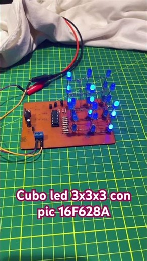 Cubo led con pic 16F628A . En lenguaje asembler PIC AS #electrónicadigital