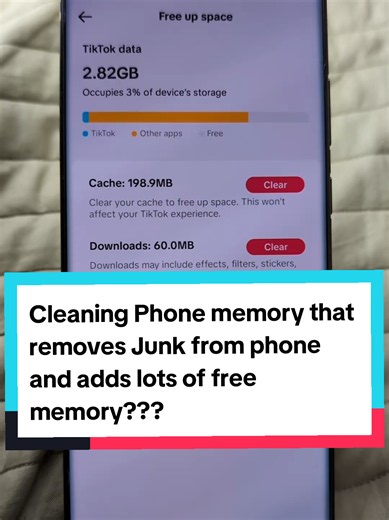 Cleaning Phone memory that removes Junk from phone and adds lots of free memory??? #memory #cleaning #tiktok #tipsandtricks #phonehack