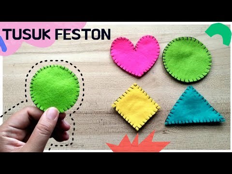 Tusuk Feston || Menjahit Kain Flanel dengan Tusuk Feston || Teknik Feston Mudah Untuk Pemula