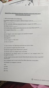 Class 6 Fun with Magnets Exercise Question and Answer Plus Inne... | Filo