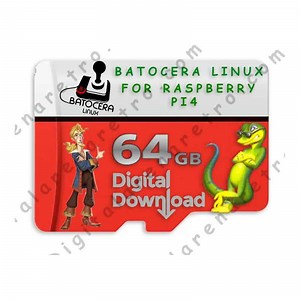 Batocera linux 64 GB ISO digital download with roms for Raspberry Pi 4