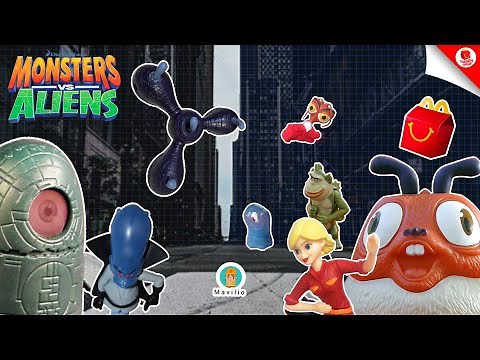 2009 McDonald's Monsters vs Aliens Happy Meal Set 1-8 Complete
