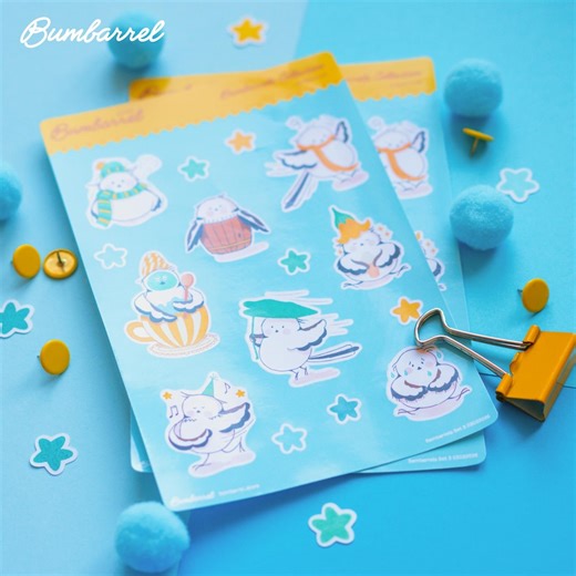 Bumbarrel Sticker Sheet - Vol. 3 Color Grumpy and Happy Birds, Emotional Support Glossy Stickers - Etsy