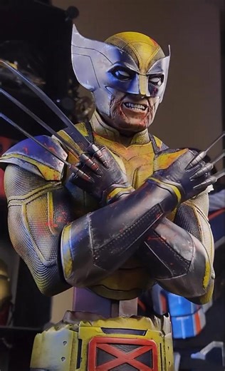 3D Printed Wolverine Statue, Acrylic/enamel Detailing - Etsy