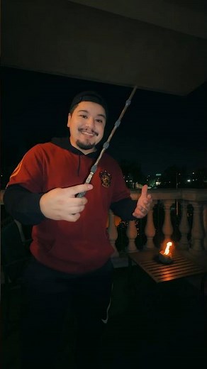 Trying out the Incendio Fireball Wand!🪄🔥 #harrypotter #wands #potterhead #wizardingworld