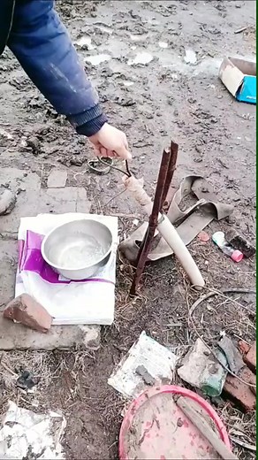Outdoor Cooking with a Makeshift Brick Stove