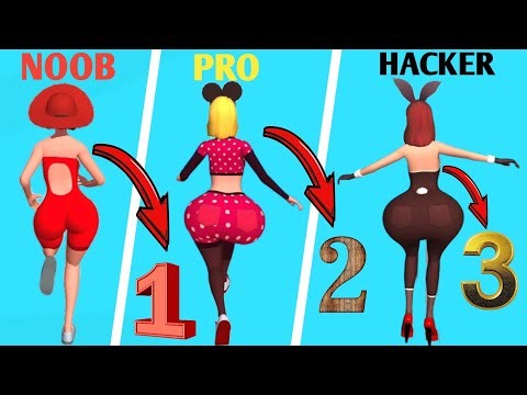NOOB VS PRO VS HACKER - Latest update twerk run walkthrough android ios gameplay #98