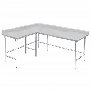 Advance Tabco KTMS-2410 24" x 120" 14 Gauge L-Shaped Corner SS Commercial Work Table