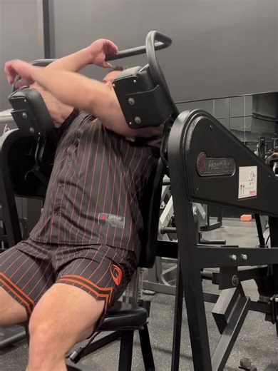 Back portion of Thursday 's Back/triceps/ Hamstring day 2 sets of Machine Pullovers #backday #coaching #training