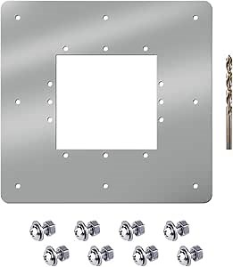 12.5"W 12"H Overall Size, Stainless Steel Standard Pool Skimmer Repair Kit W/Fasteners & Drill Bits, Pool Wall Repair Panel, Fit for Hayward SP1091LX, SP-2094, 1094SPA, 1094H, 10950M, Hydrotools 8940