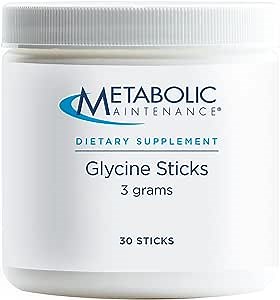 Metabolic Maintenance Glycine Sticks - Amino Acid Supplement to Support Cartilage Repair, Circadian Rhythm, & Neurological Function - On The Go Glycine Powder Doses (30 Count)