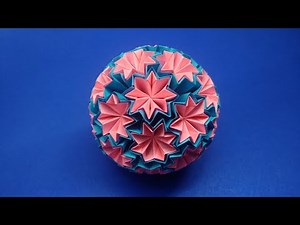 Origami Kusudama Venus.How to make origami Venus with paper.Kusudama Flower Venus.