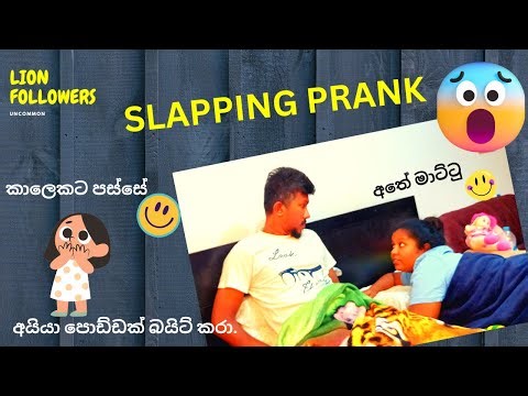 SLAPPING PRANK ON HUSBAND |PRANK SINHALA |අතේ මාට්ටු | MORNING ROUTINE |PRANK COUPLE |LION FOLLOWERS