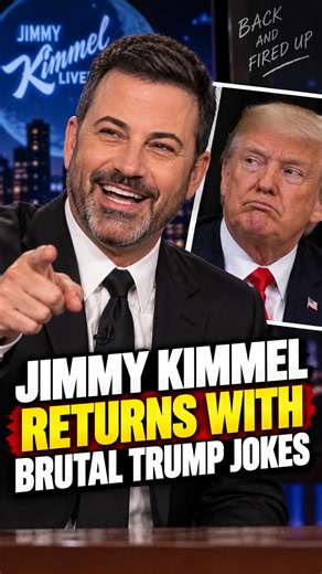 Jimmy Kimmel returns with brutal Trump jokes