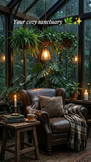 Cozy Greenhouse Rain ASMR ☕️🕯 #rain #asmr #shorts #relax #greenhouse #rainsounds