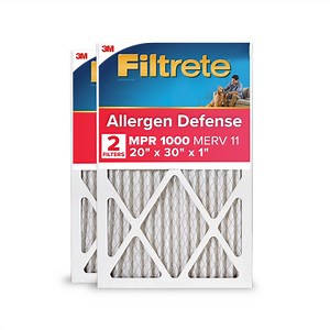 Filtrete 20x30x1 HVAC Furnace Air Filter, MPR 1000 MERV 11, Allergen Defense, 2 Filters