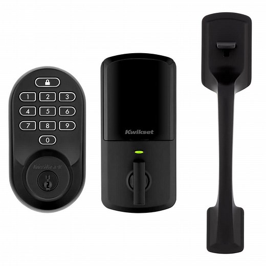 Kwikset HALO Matte Black Keypad Wi-Fi Electronic Smart Lock Deadbolt with Prague Handleset and Pismo Knob Combo Pack 938WIFI815PGHPSKRD514 - The Home Depot