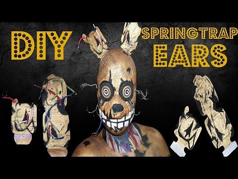 DIY: How to make springtrap ears tutorial - Five nights at freddys springtrap Makeup Tutorial