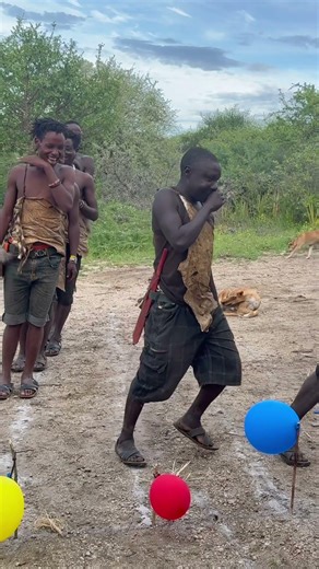Chaba & Dudukwe vs The Color Jump Balloon… FAILED AGAIN 😂🎈 # #hadzabetribe #africanculture #nature