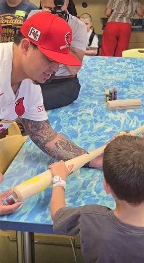 16K views · 476 reactions | When passion meets purpose ⚾❤️ St. Louis Cardinals catcher Yohel Pozo invited #MercyKids to help design his game bat for MLB Players Weekend — turning it into a powerful symbol of hope for kids in the hospital and their families — a position he's familiar with personally. | Mercy | Facebook