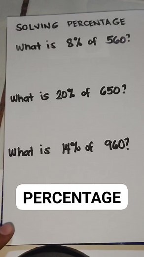 4.2K views · 66 shares | SOLVING FOR PERCENTAGE #BASICMATH #PERCENTAGE #SOLVING #MATH #MATHEMATICS #SOLVE #MATH | Quicky Facts Daily | Facebook