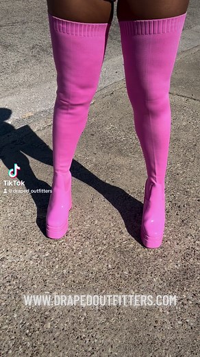 Wide leg babes these are the stretchy thigh high boots you don’t want to miss out on! 😍🔥 #boots #thighhigh #platformheels #platformshoes #viralreels #facebookreels #viral #shopping #shoesaddict #shoelover #shoestore #shoeshopping #fashion #barbie #thickthighs #shop | Draped Outfitters