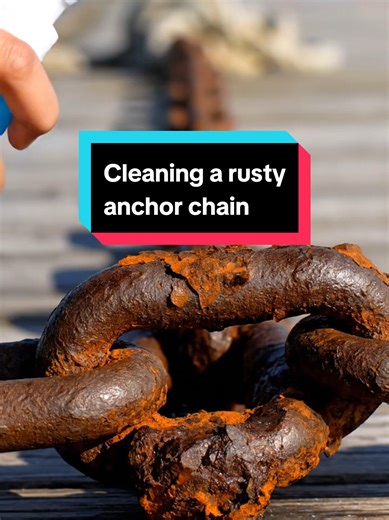 Cleaning a rusty anchor chain #RustThings