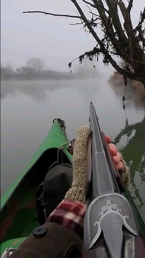 Duck Hunting from a Canoe with a beautiful Shotgun
