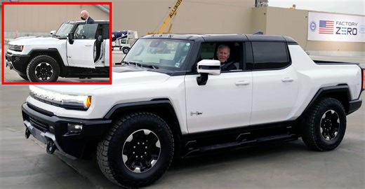 US President Joe Biden takes the Electric Hummer for a ‘tyre spinning’ drive