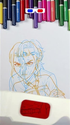 Romance & Joey 3D Glass Reveal Drawing 😱 | Huntrix Fanart #shorts