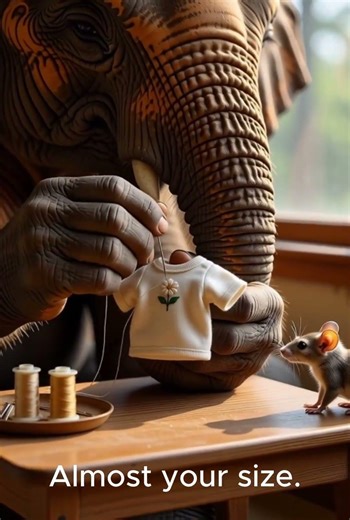 elephant sewing tiny clothes #heartwarming #diy