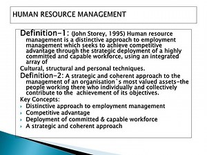 HUMAN RESOURCE MANAGEMENT - SlideServe