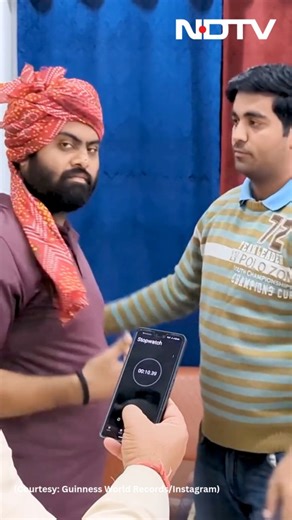 Rajasthan's Pawan Vyas created a world record for tying a turban in just 10.56 seconds. The Guinness World Records also shared a video of the feat on Instagram, displaying how he accomplished the task with astonishing speed and precision. | NDTV