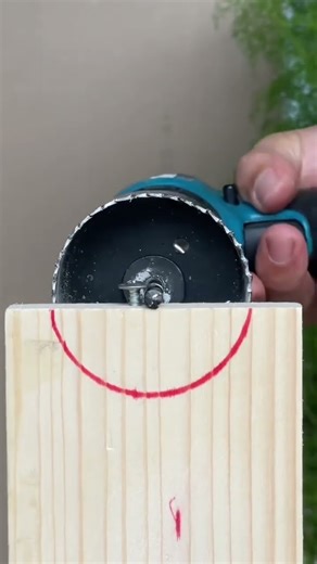 Remember this tip to easily saw a hole in wood. #diy