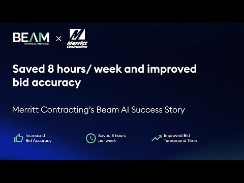 Merritt Contracting Saves 8 Hours/Week While Maintaining Bid Accuracy with Beam AI